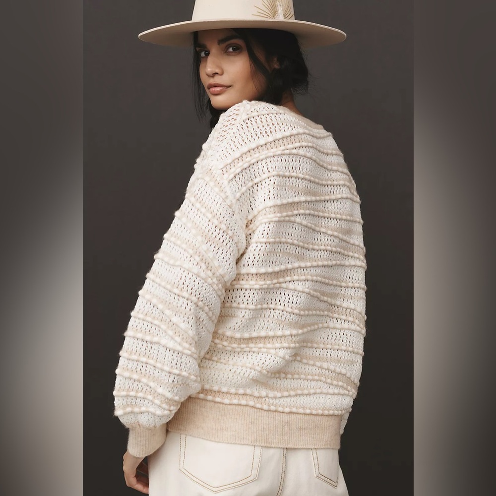 Anthropologie Open-Stitch Women’s Ballon Sleeve Sweater - Size XS - Picture 2 of 10